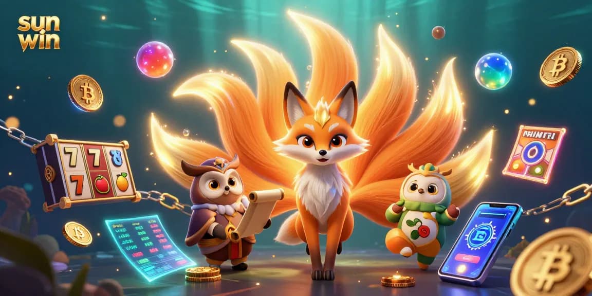 Engage with sun win's vibrant slot gaming experience featuring colorful characters and casino elements.