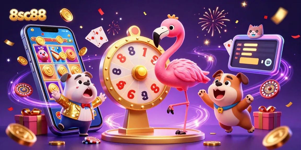 Engage in winning slots action at 8sc88 featuring vibrant game characters and dynamic casino elements.