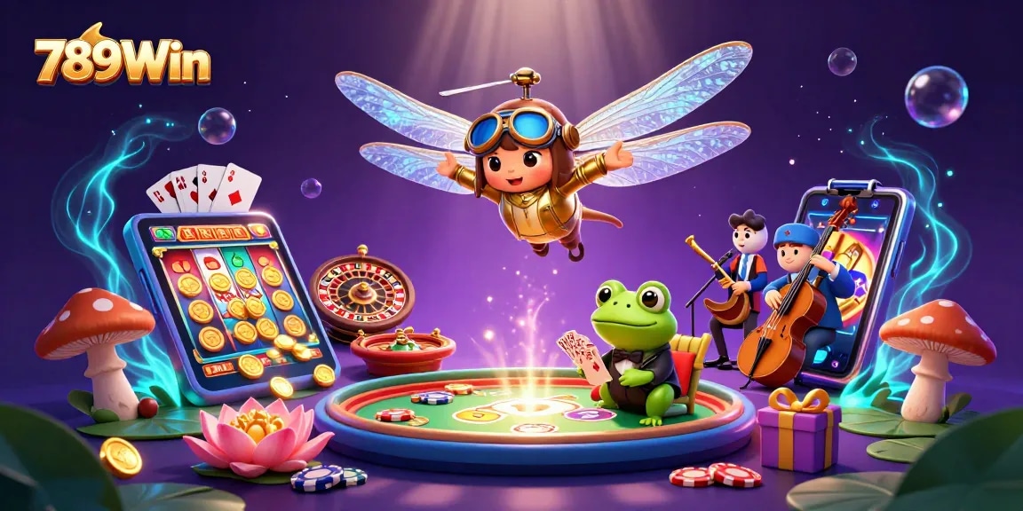 Experience thrilling gameplay at 789Win with vibrant casino elements and dynamic characters.