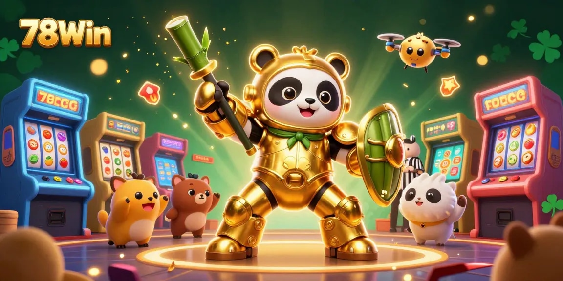 Experience thrilling gameplay at 78Win featuring a golden panda in a dynamic casino arena.