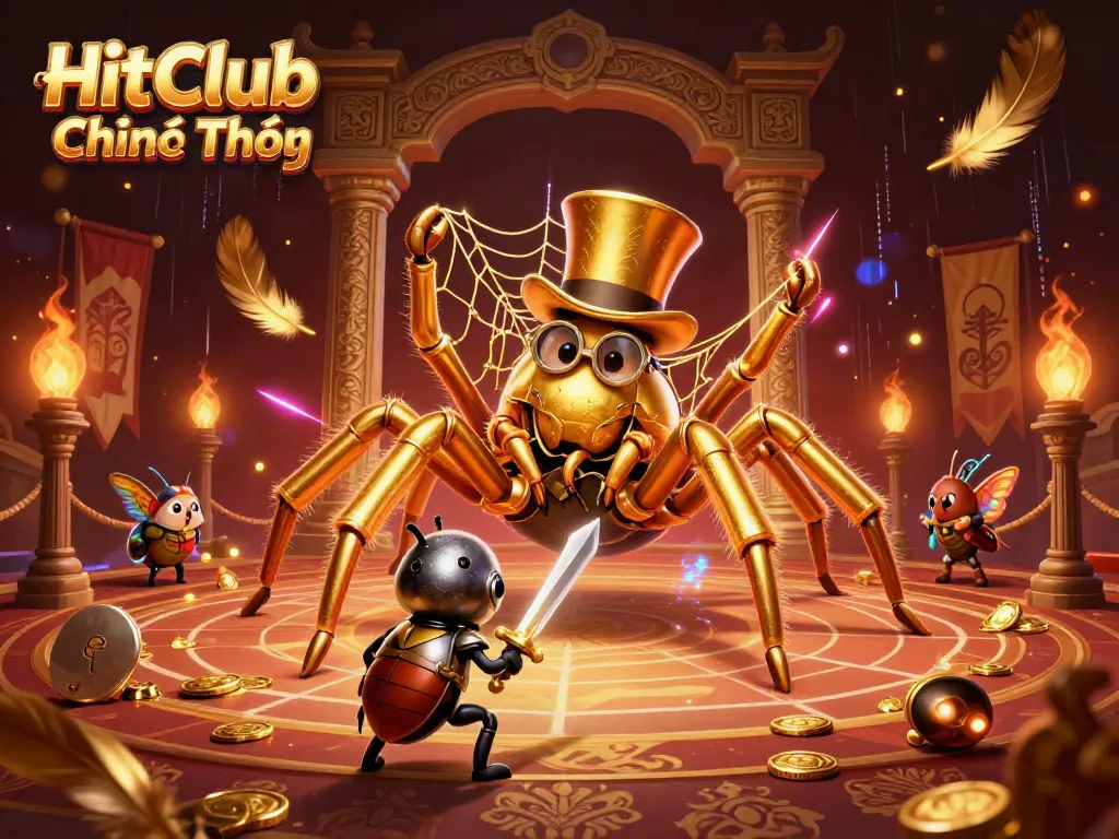 Capture thrilling gaming action at HitClub Chính Thức with engaging characters in a vibrant casino scene.