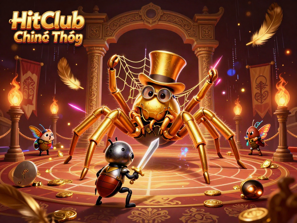Capture thrilling gaming action at HitClub Chính Thức with engaging characters in a vibrant casino scene.