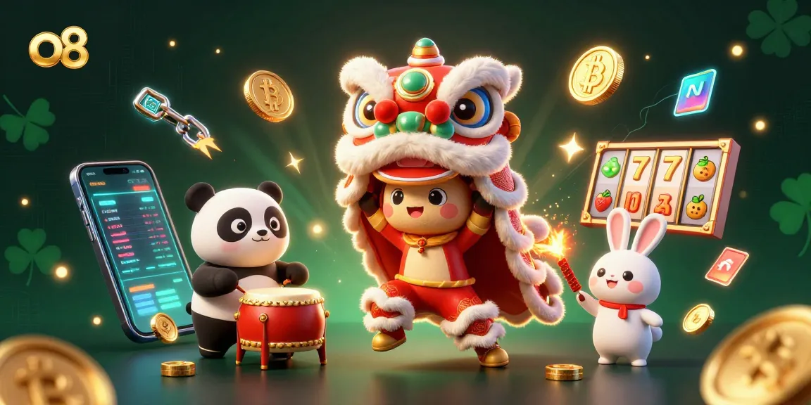 Experience thrilling wins at o8 online casino with vibrant characters celebrating and showcasing exciting game elements.