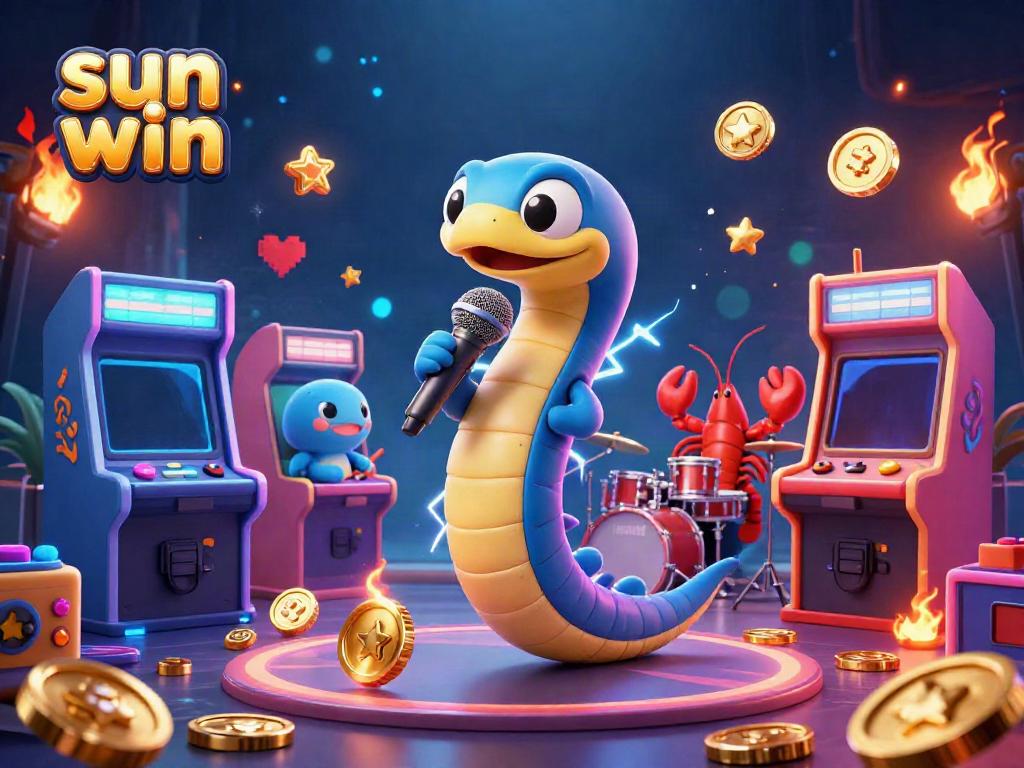 Experience the excitement of sun win in this vibrant underwater casino scene with dynamic characters and game elements.