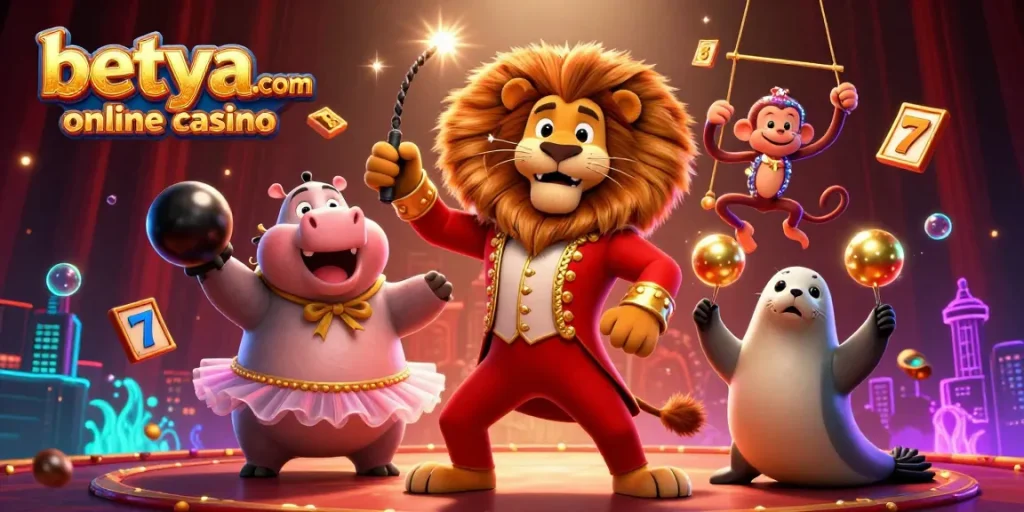 Experience exciting gameplay at betya.com online casino with vibrant slot reels and lively characters.