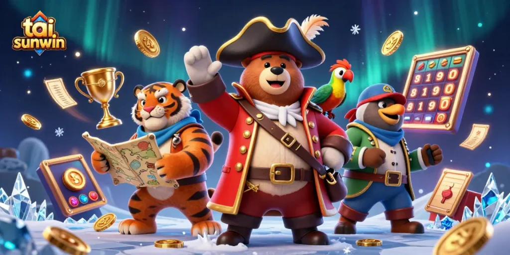 Spin to win at tai sunwin with exciting 3D casino elements and vibrant characters.