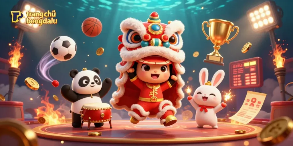 Experience the excitement of trang chủ bongdalu with a lively Chinese New Year celebration filled with sports elements and visual effects.