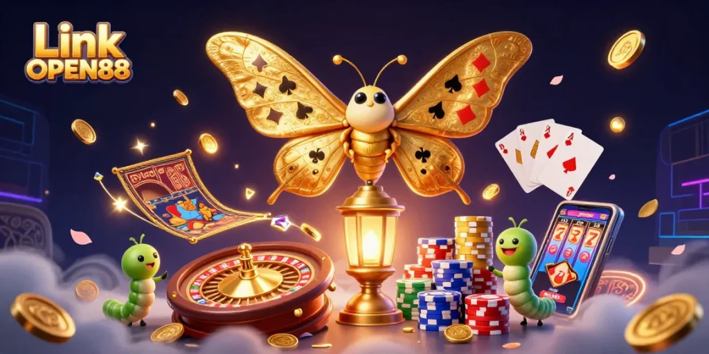 Win with exciting gaming opportunities at Link OPEN88 featuring vibrant casino elements.