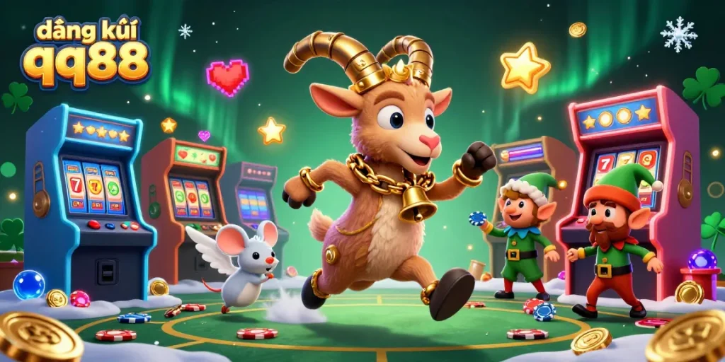 Enhance your gameplay with đăng ký qq88 at a vibrant, festive casino, featuring engaging characters and lively elements.